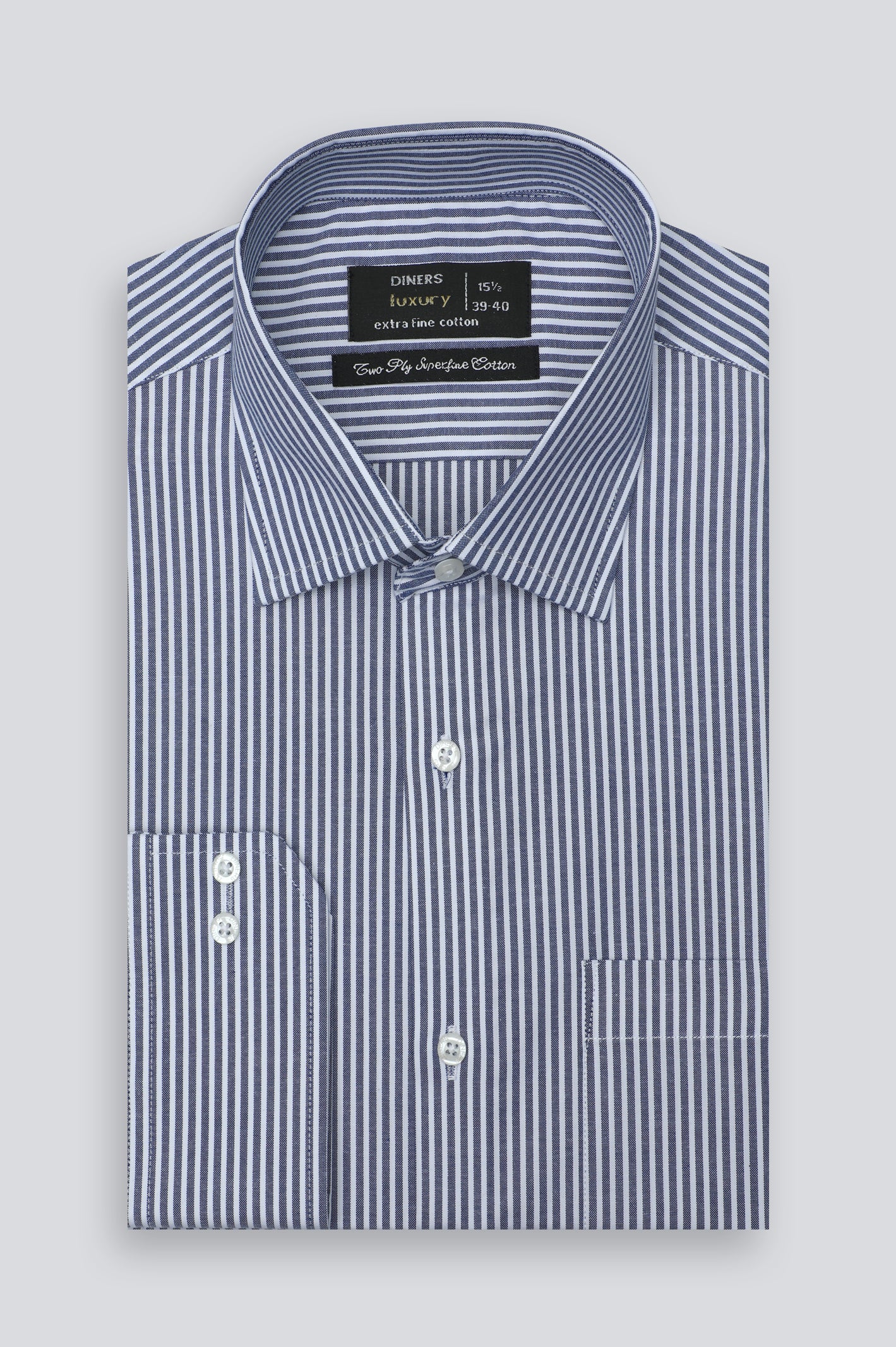 Blue Candy Stripe Formal Shirt From Diners