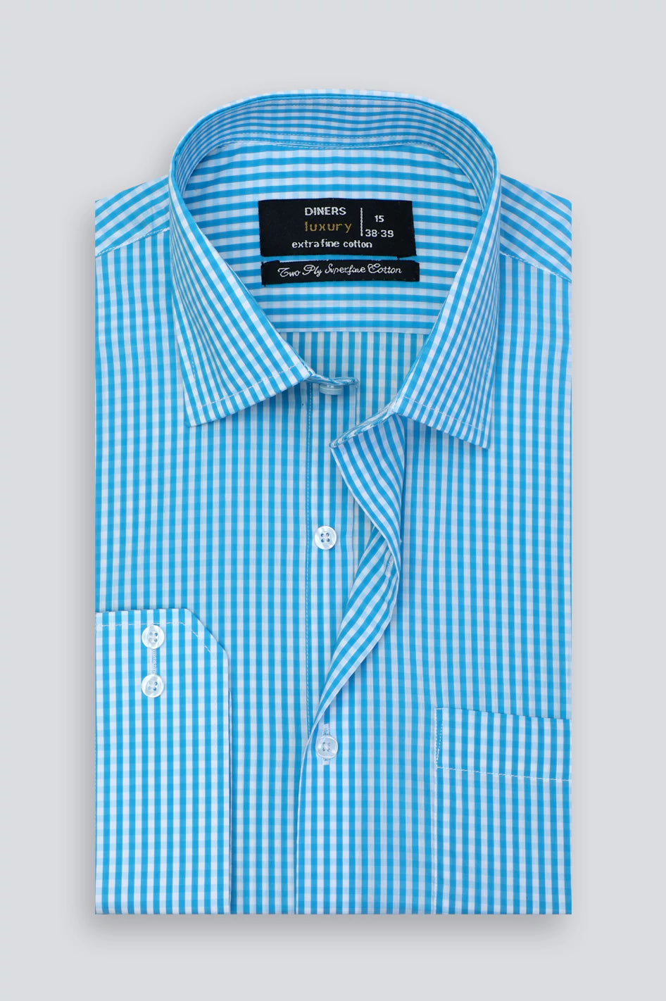 Men Blue Check Formal Shirt