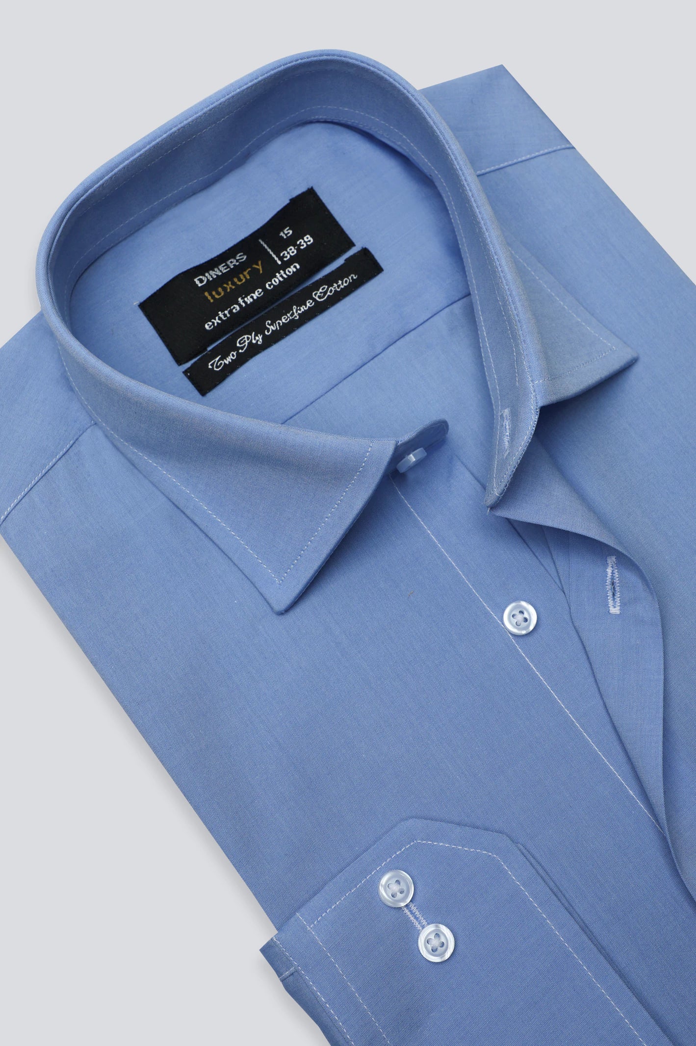 Blue Pinpoint Textured Formal Shirt for Men