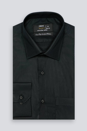 Black Plain Formal Shirt