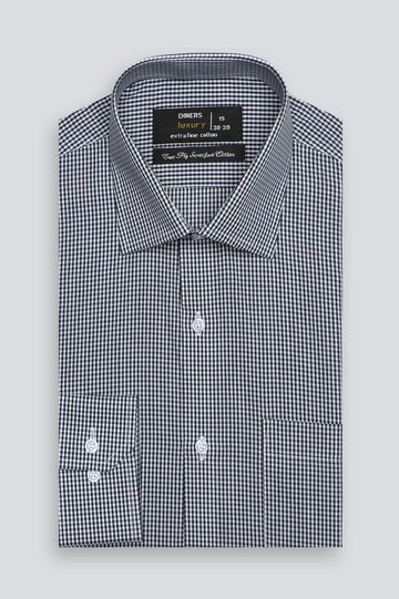 Black Mini Check Formal Shirt