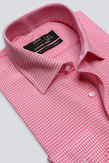 Pink Mini-Check Formal Shirt