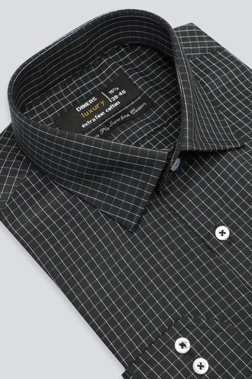 Black Graph Check Formal Shirt