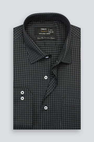 Black Graph Check Formal Shirt