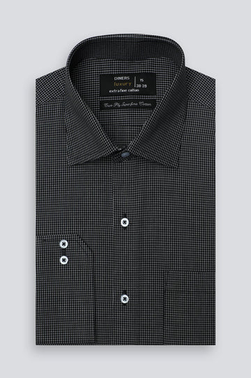 Black Graph Check Formal Shirt for Men
