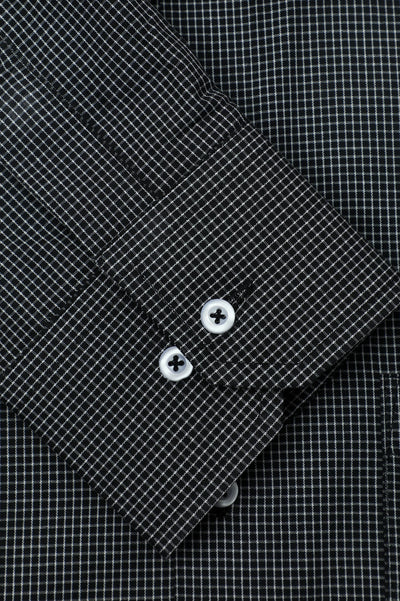 Men Black Graph Formal Check Shirt