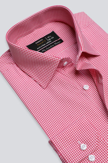 Pink Mini Check Formal Shirt