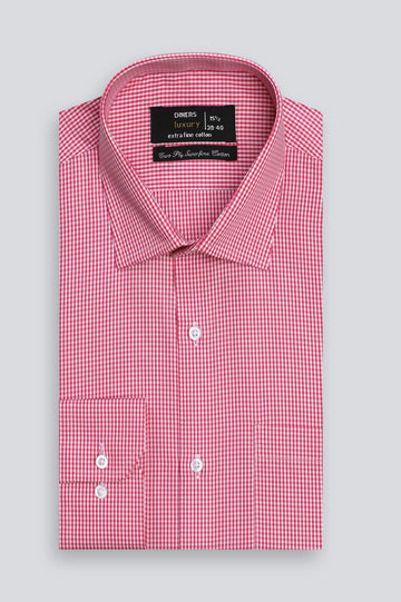 Pink Mini Check Formal Shirt