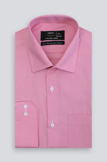 Pink Mini-Check Formal Shirt