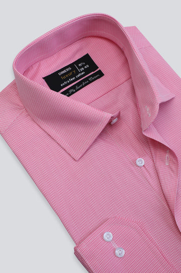 Pink Mini-Check Formal Shirt