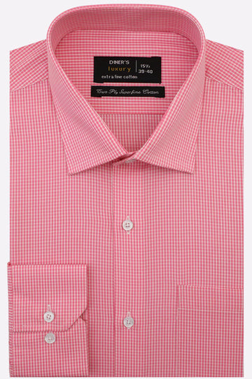 Pink Mini Check Formal Shirt