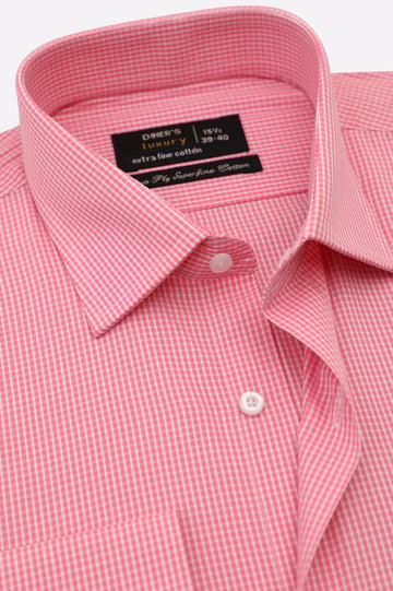 Pink Mini Check Formal Shirt