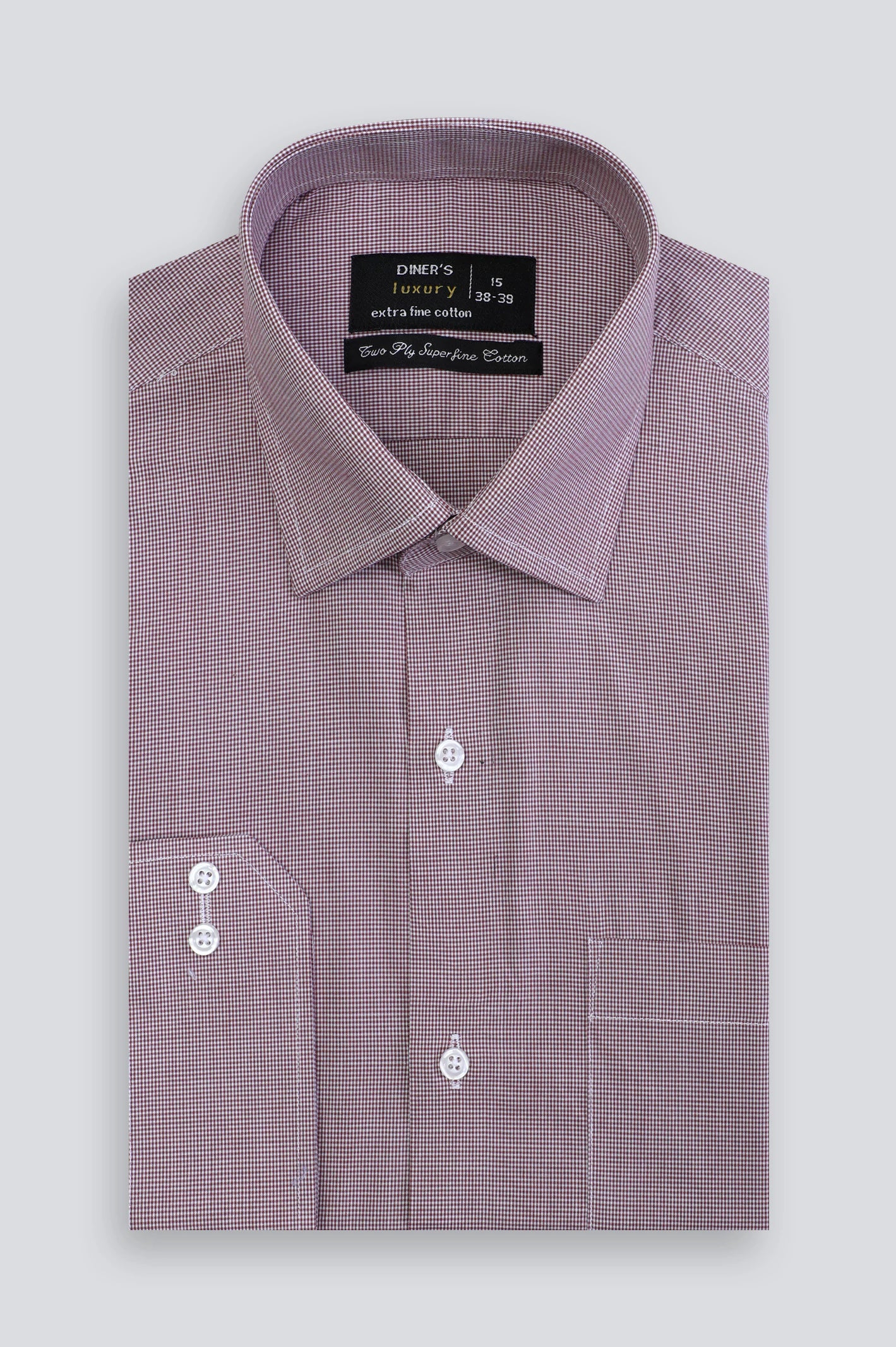 Maroon Textured Formal Shirt From Diners