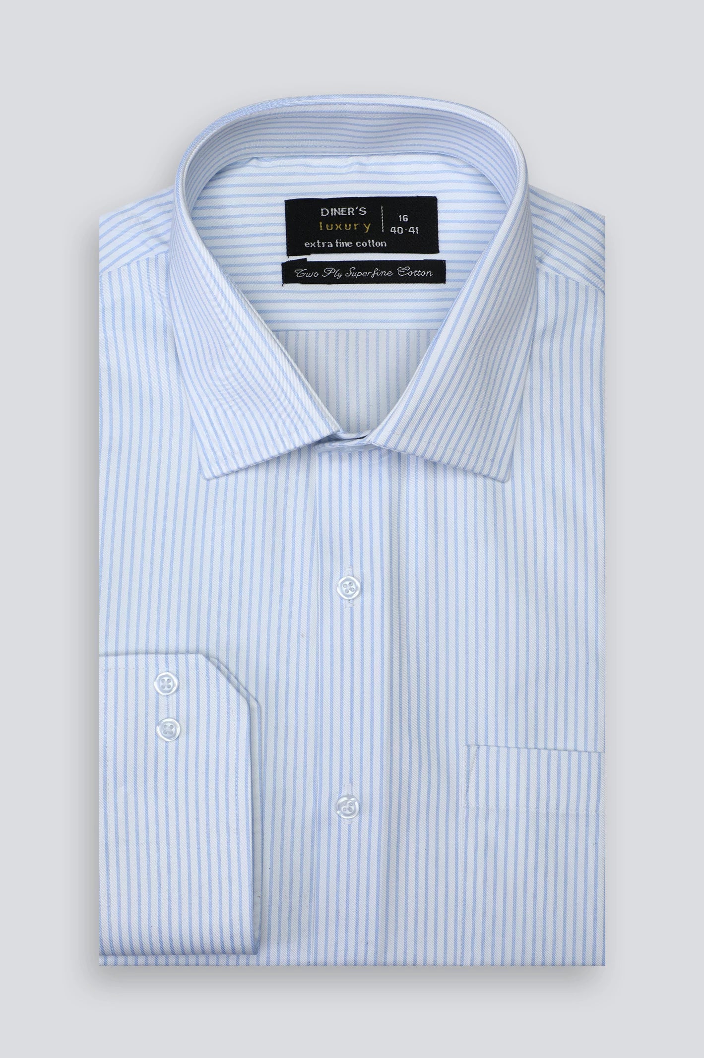 Blue Pinstripe Formal Shirt For Men From Diners