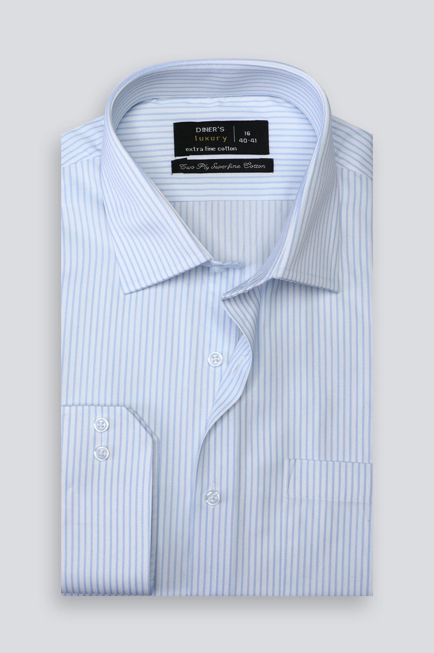 Blue Pinstripe Formal Shirt For Men From Diners