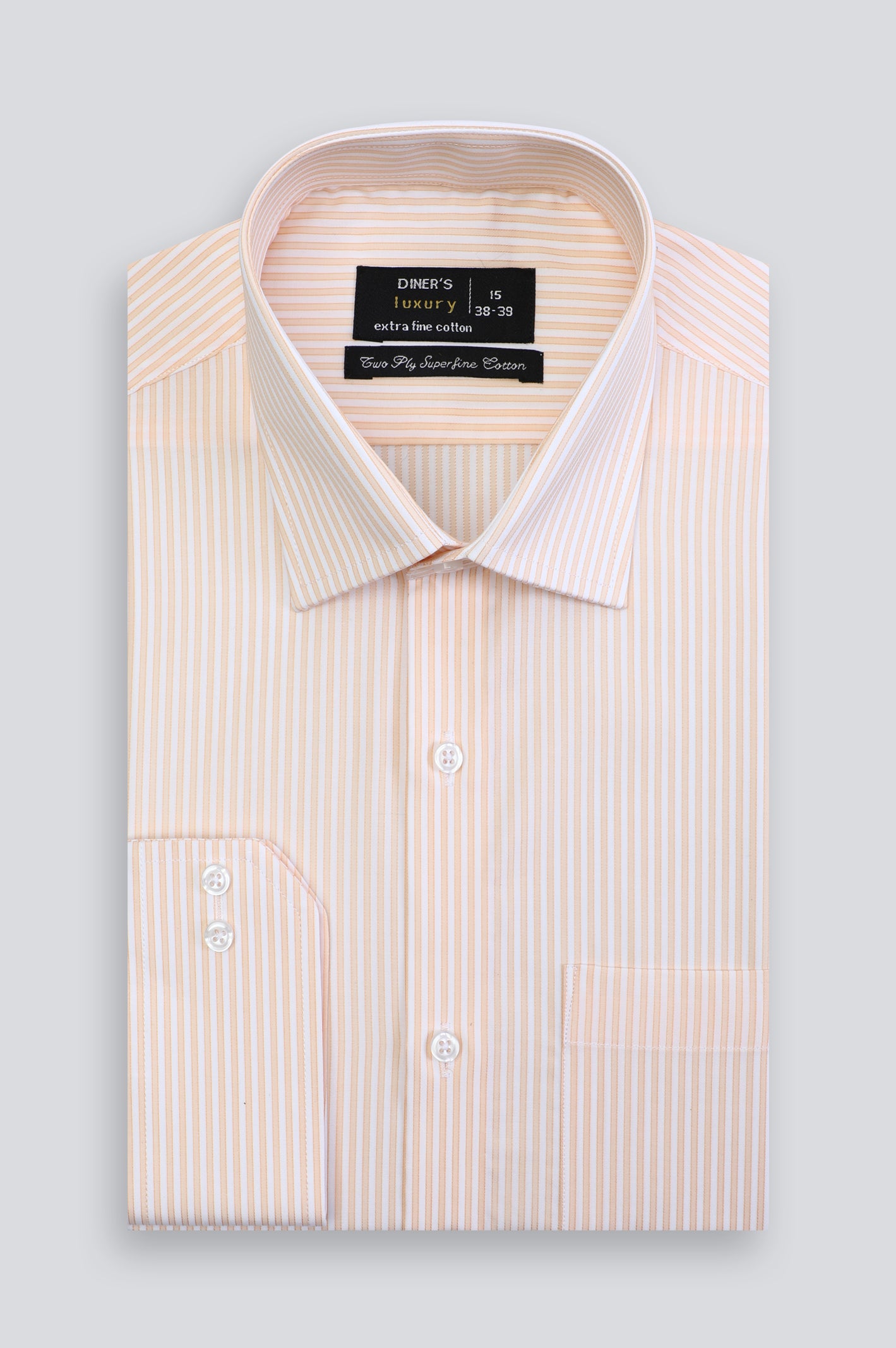 Orange Bengal Stripe Formal Shirt From Diners