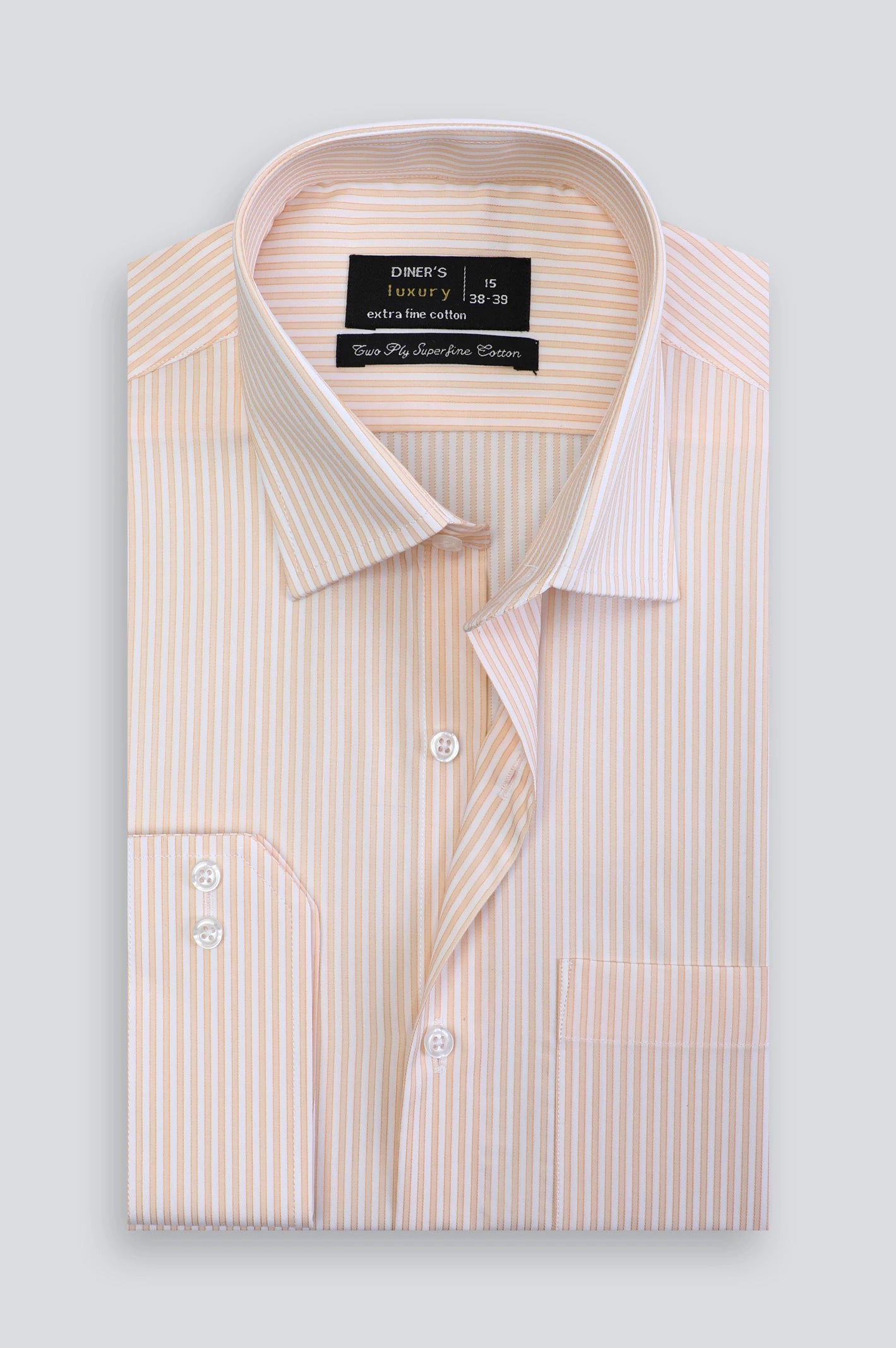 Orange Bengal Stripe Formal Shirt From Diners