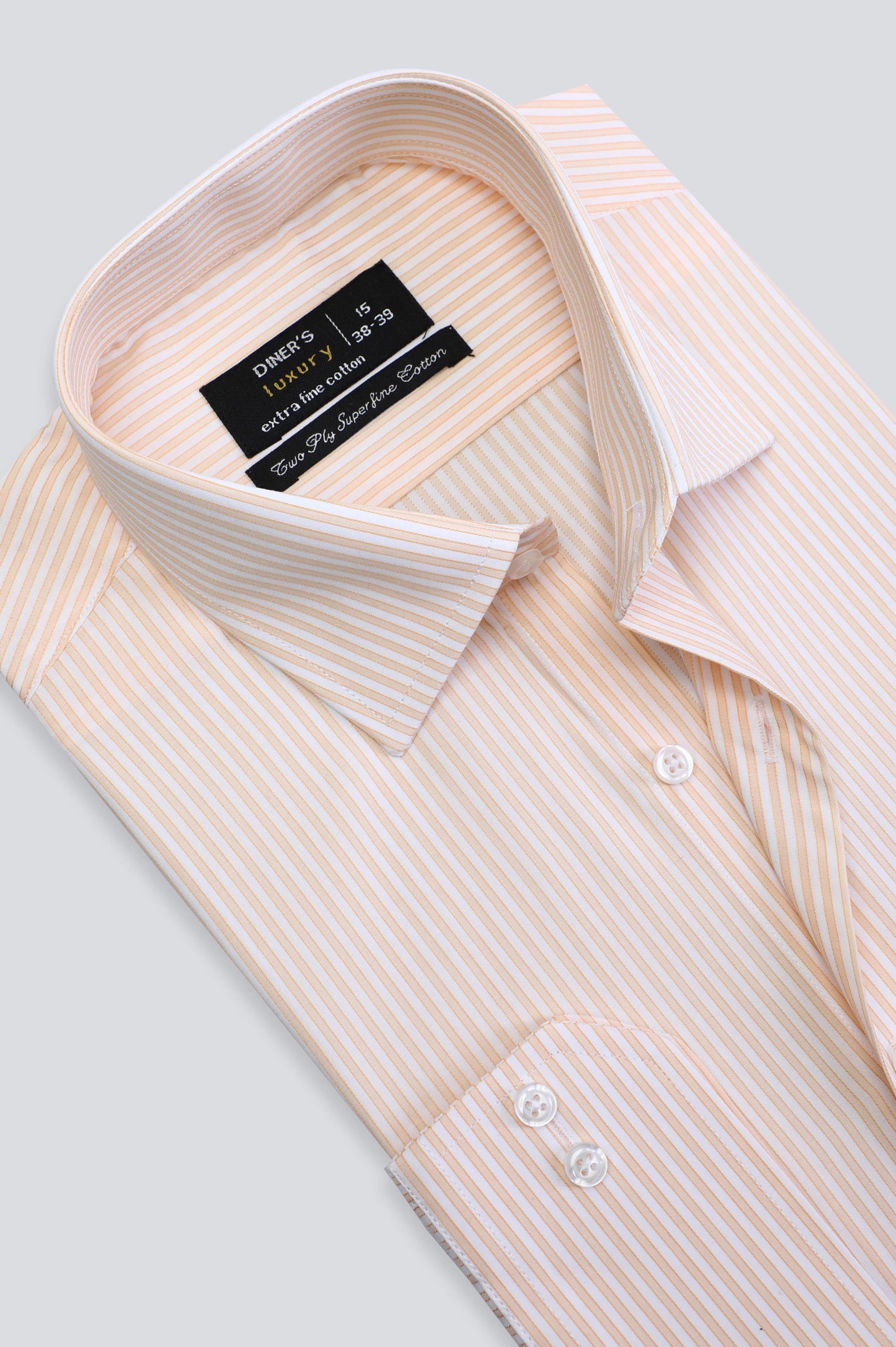 Orange Bengal Stripe Formal Shirt From Diners