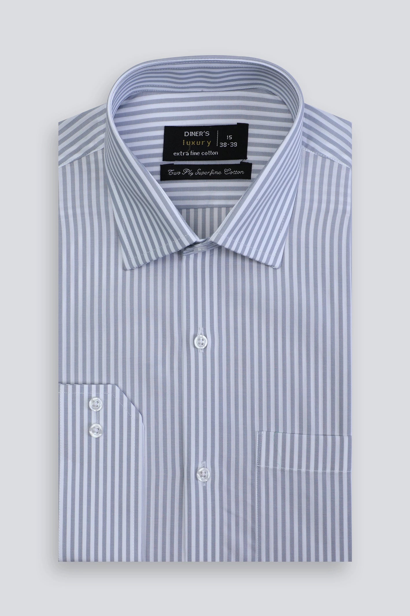 Grey Bengal Stripe Formal Shirt From Diners