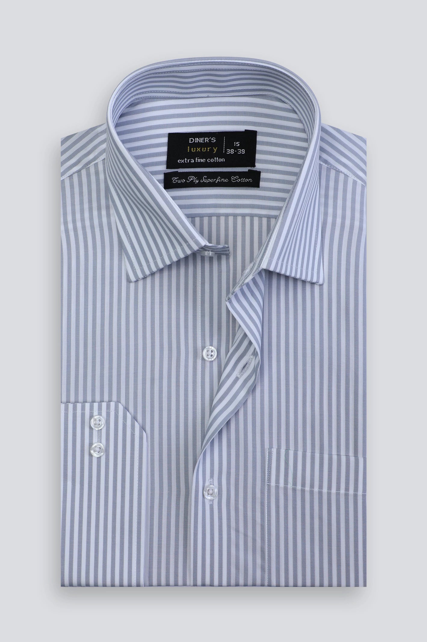 Grey Bengal Stripe Formal Shirt From Diners