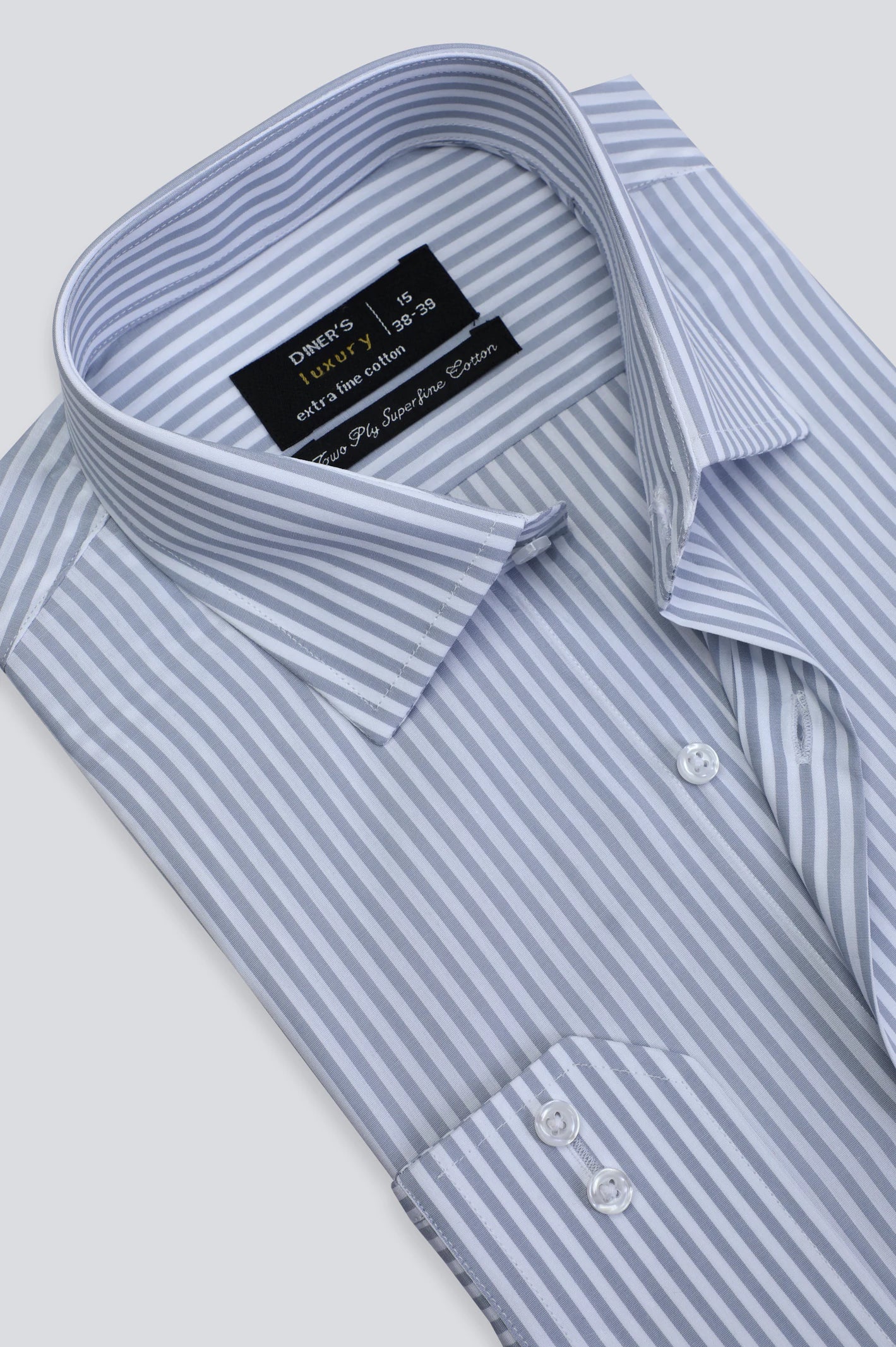 Grey Bengal Stripe Formal Shirt From Diners