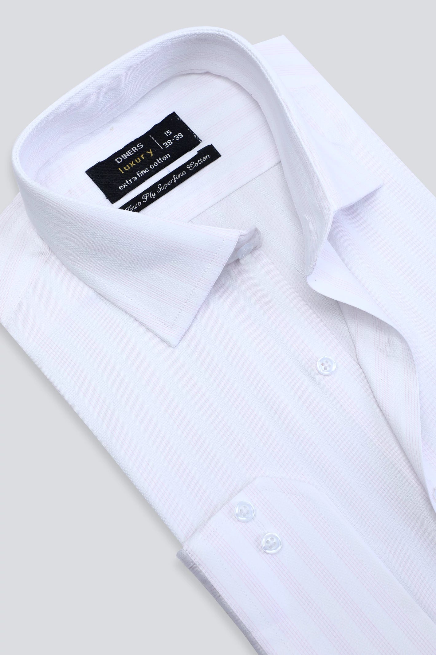 White Pencil Stripe Formal Shirt From Diners