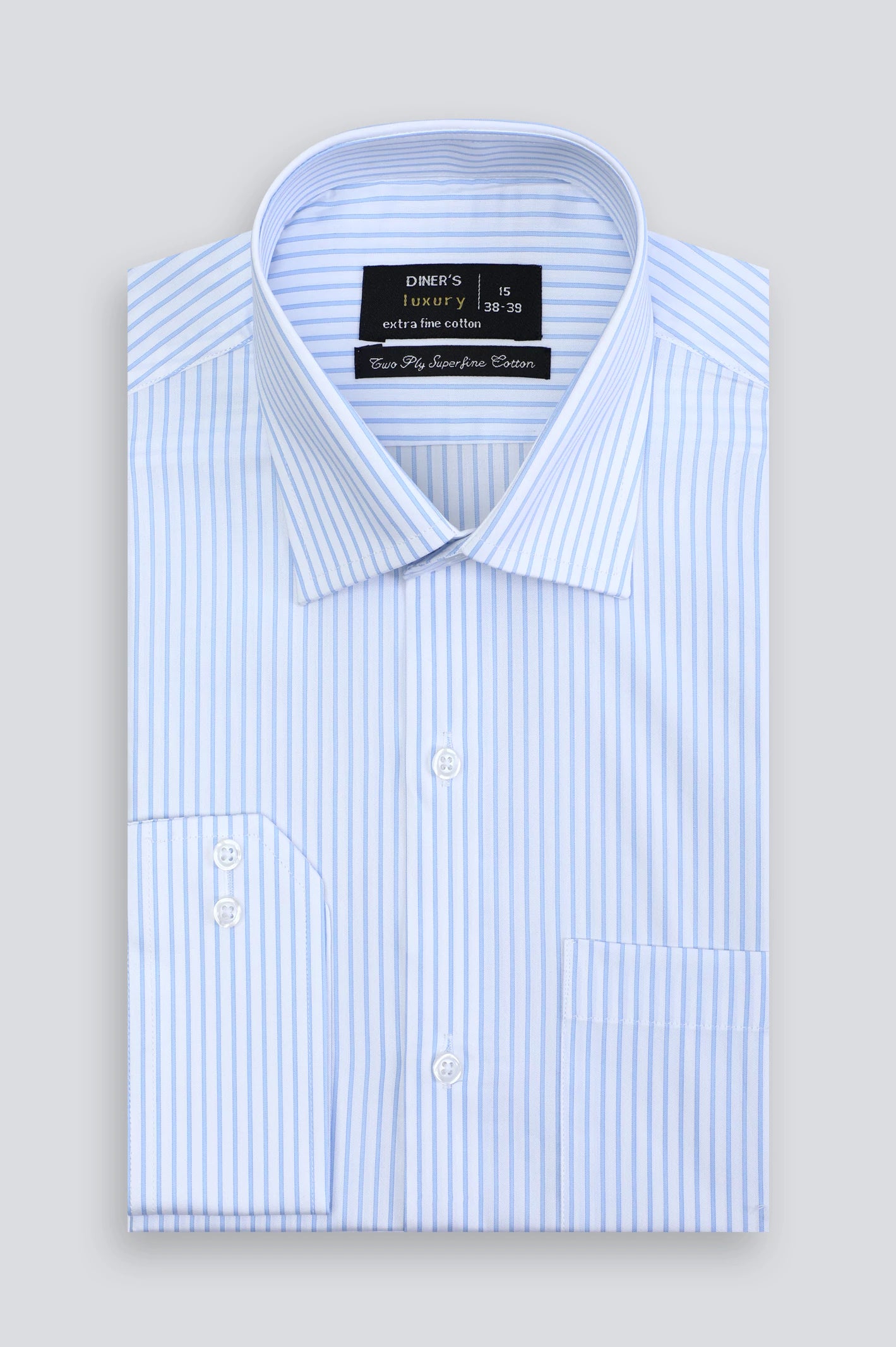 Blue Pinstripe Formal Shirt From Diners