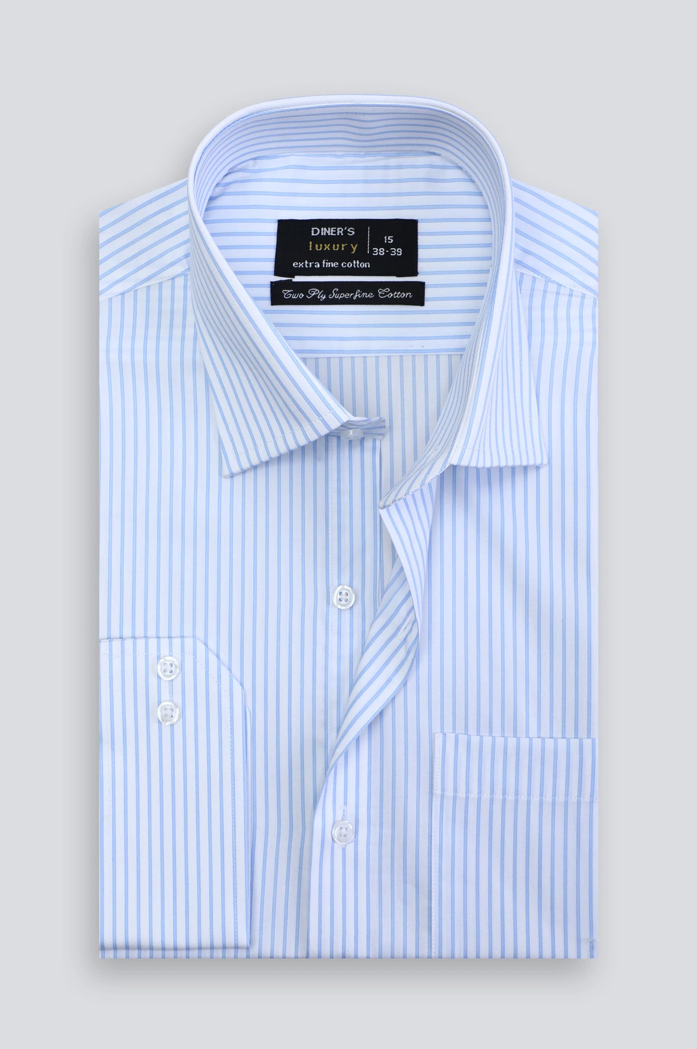 Blue Pinstripe Formal Shirt From Diners