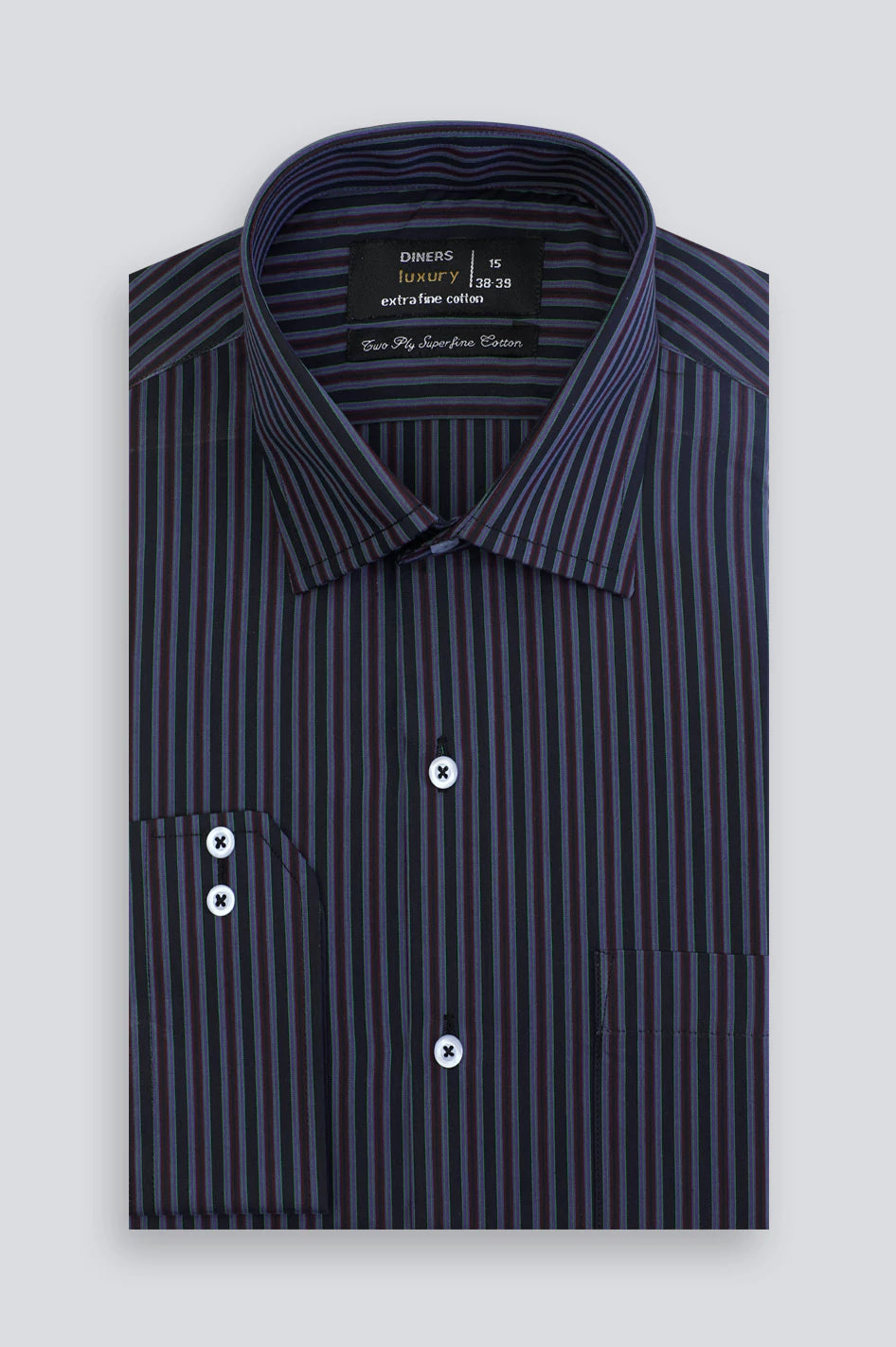 Multicolor Shadow Stripe Formal Shirt From Diners