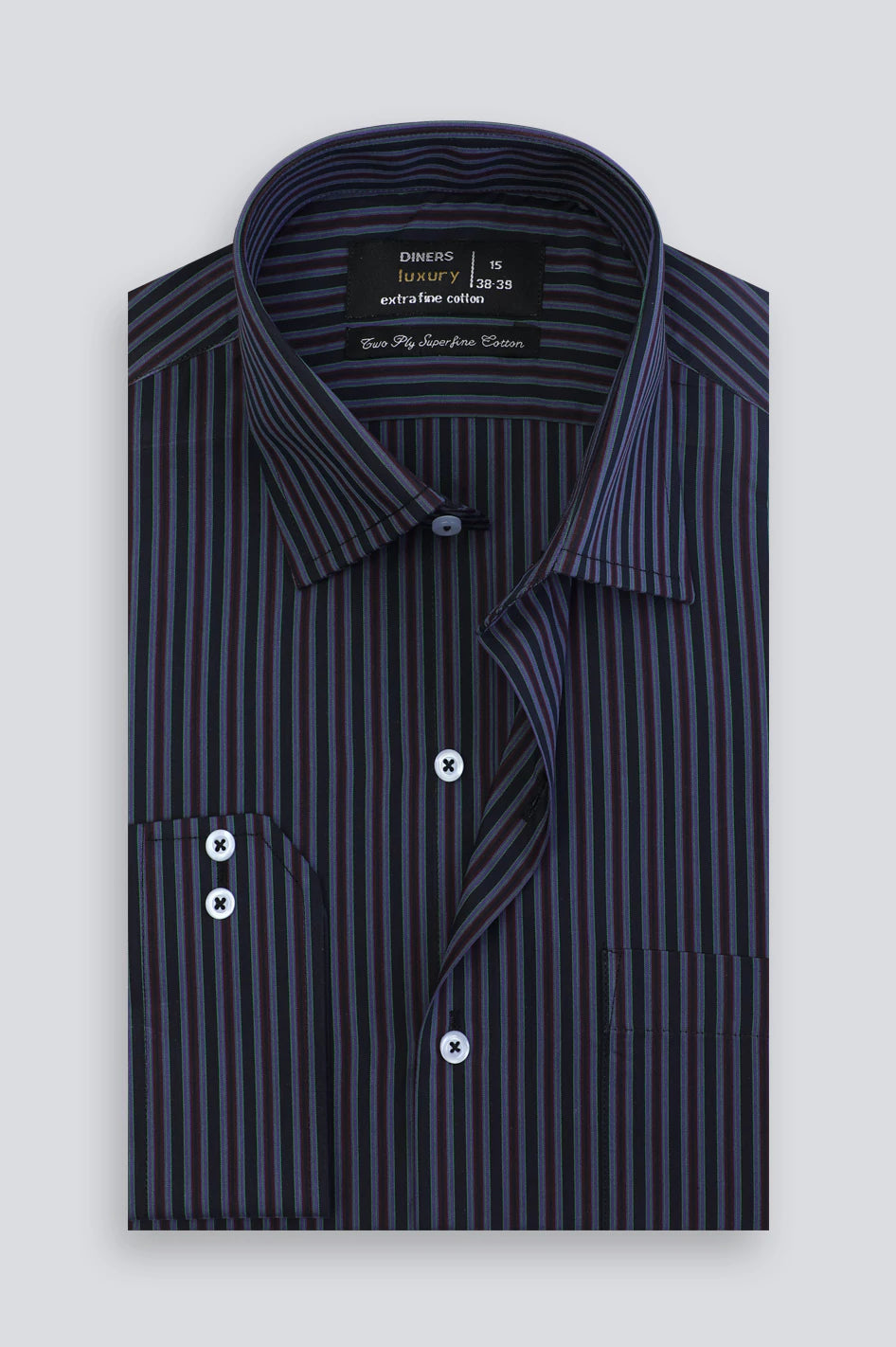 Multicolor Shadow Stripe Formal Shirt From Diners