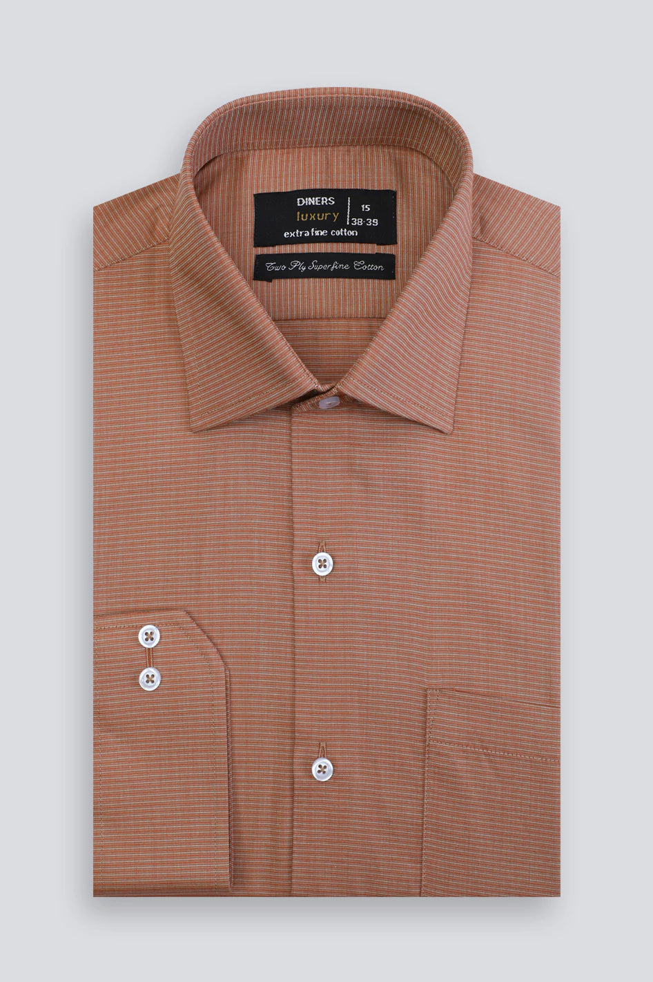 Brown Textured Formal Shirt From Diners