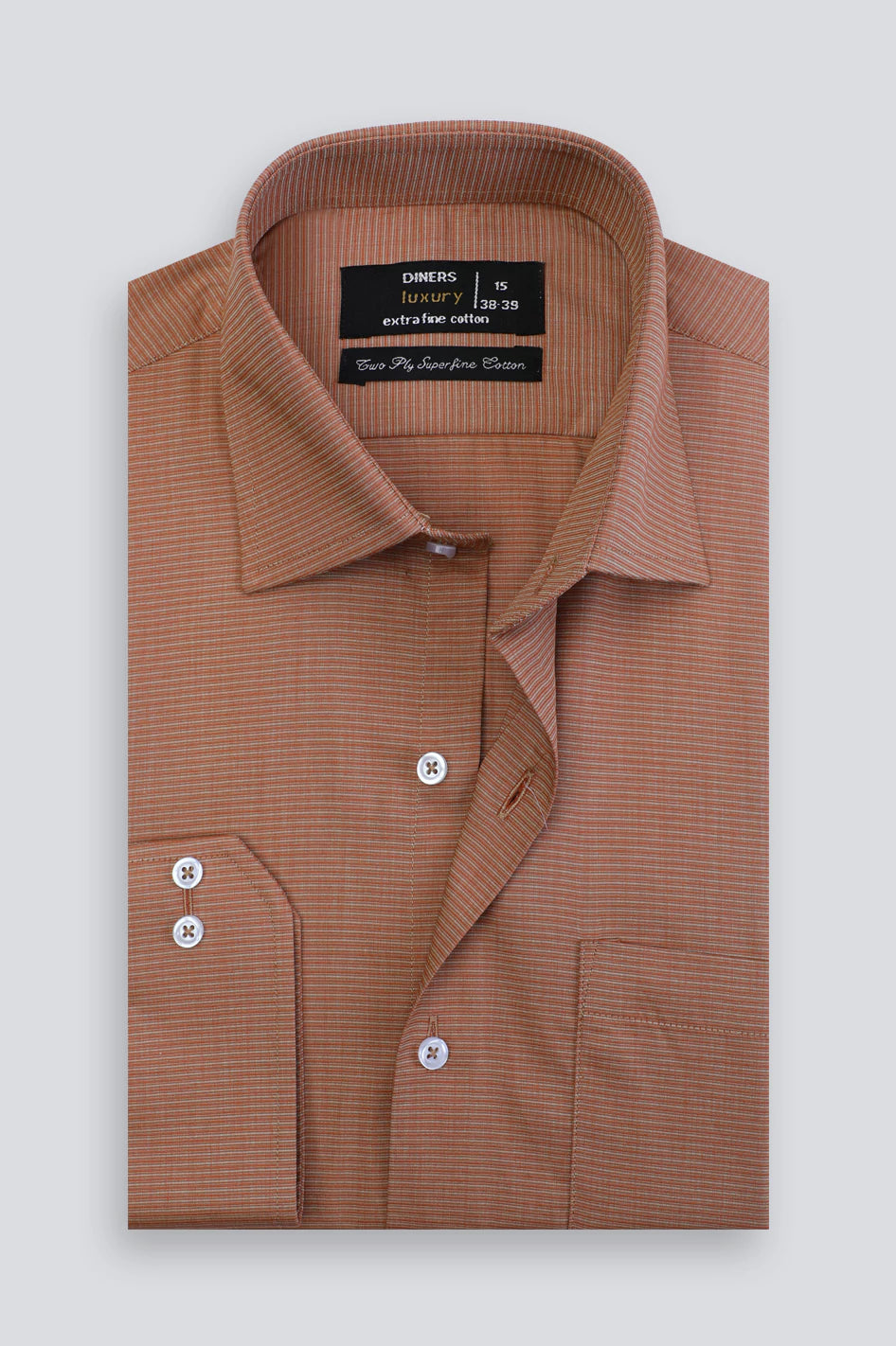 Brown Textured Formal Shirt From Diners