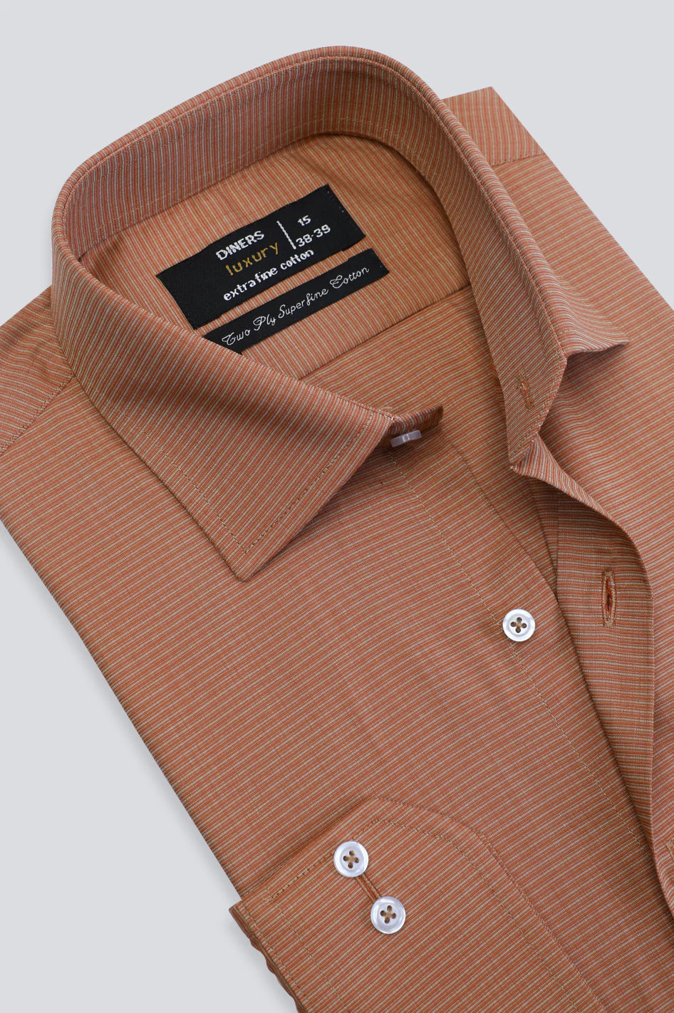 Brown Textured Formal Shirt From Diners