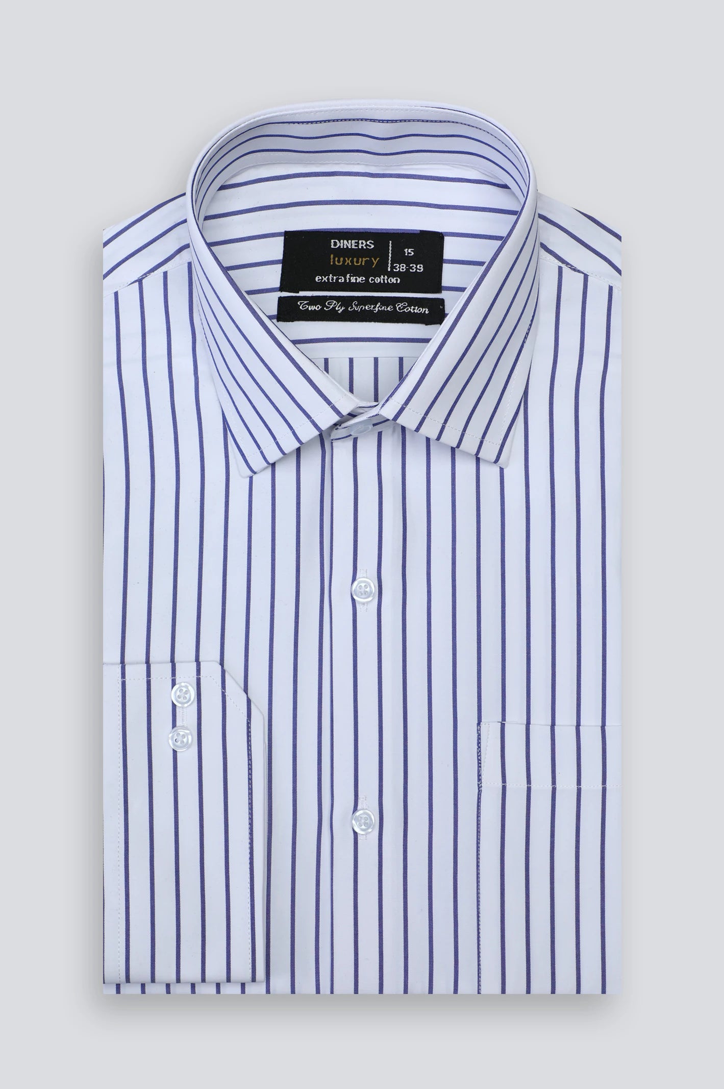 Blue Pinstripe Formal Shirt For Men From Diners