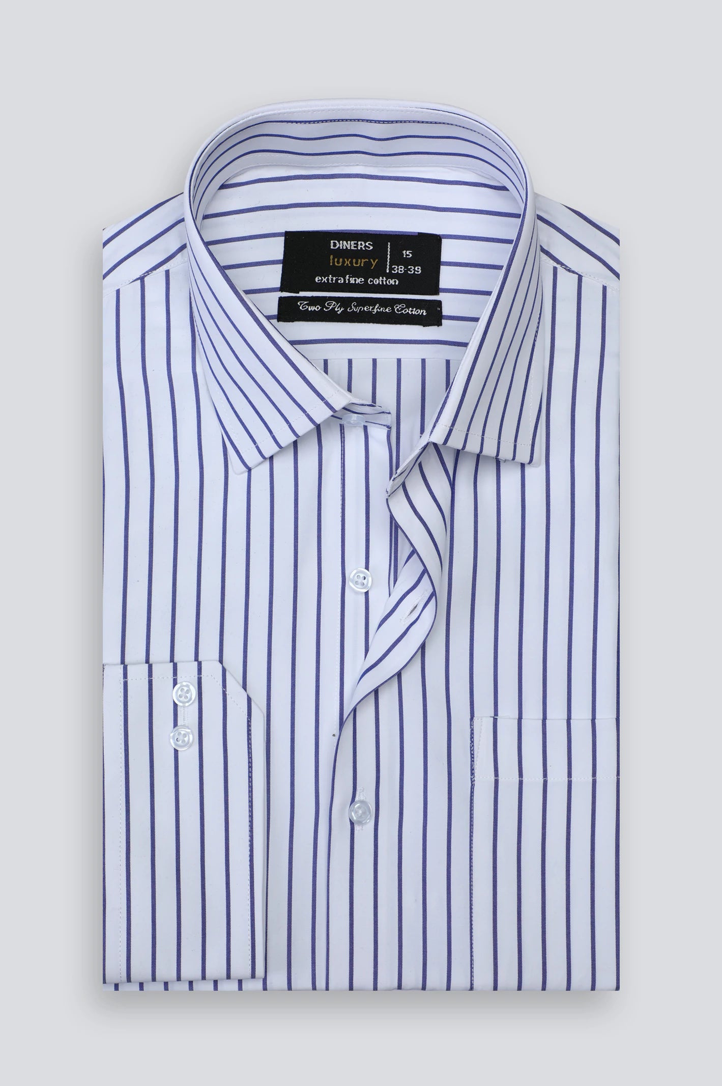 Blue Pinstripe Formal Shirt For Men From Diners