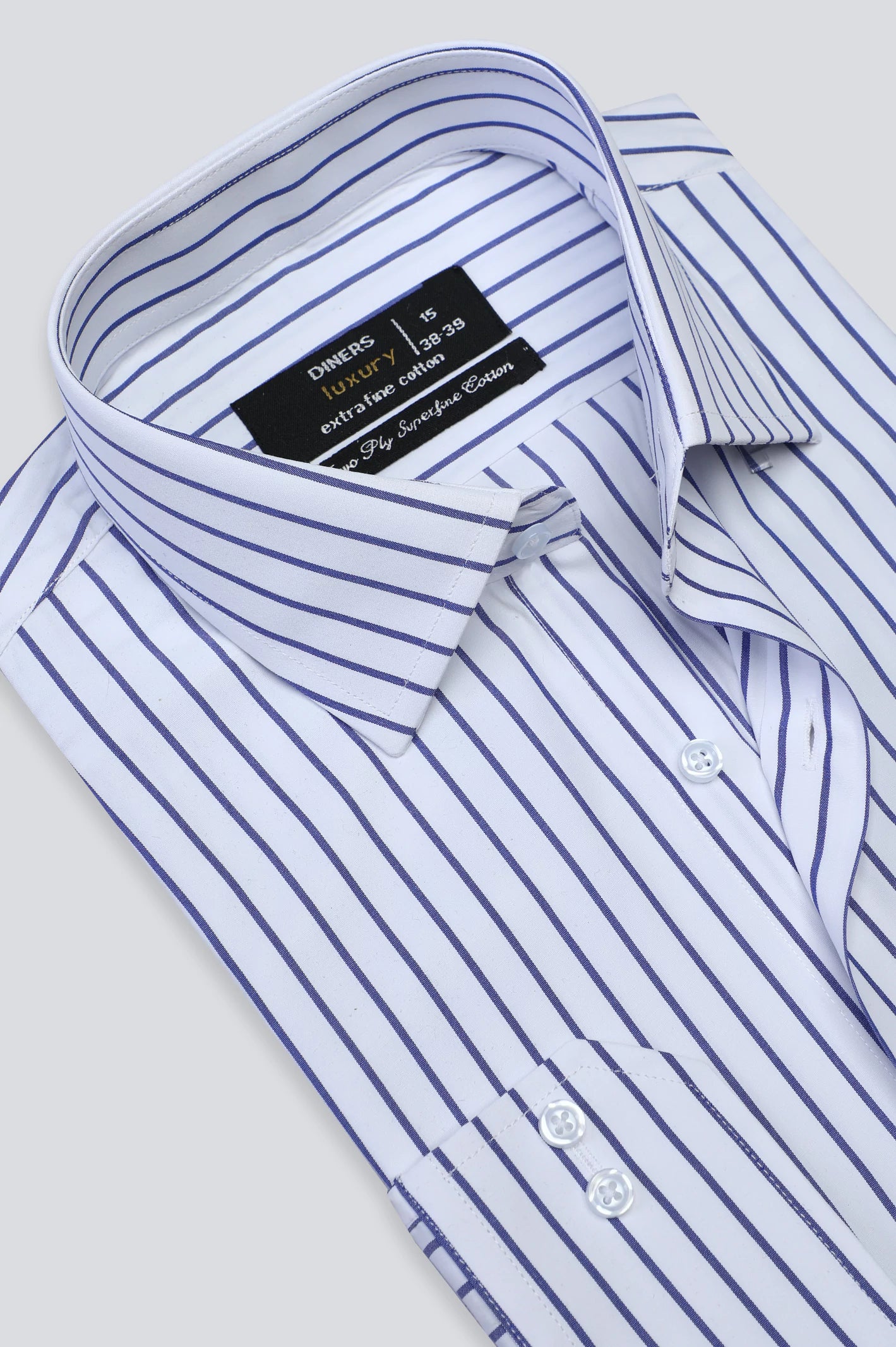 Blue Pinstripe Formal Shirt For Men From Diners