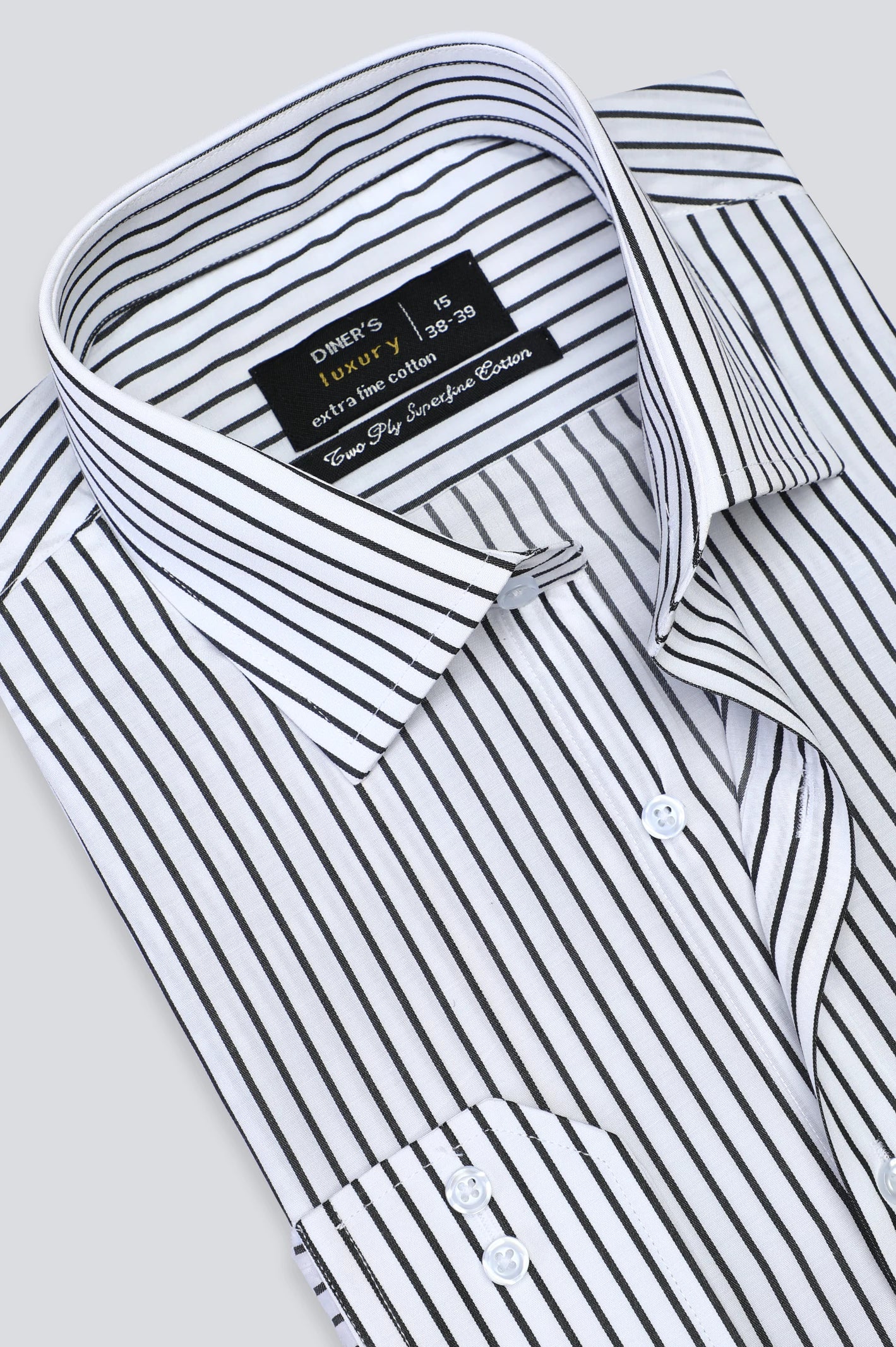 White Pinstripe Formal Shirt For Men From Diners