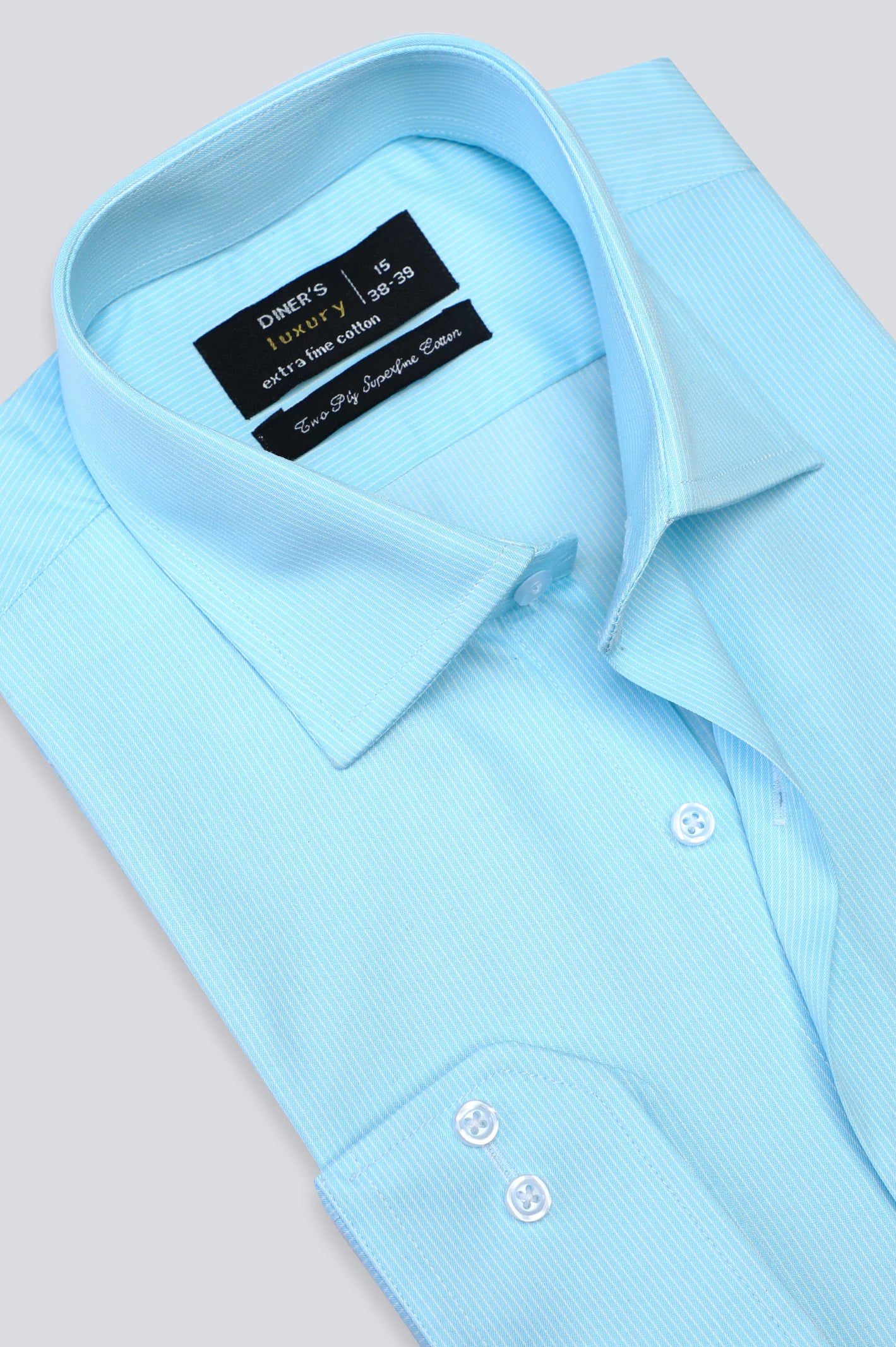 Sky Blue Pinstripe Formal Shirt For Men From Diners