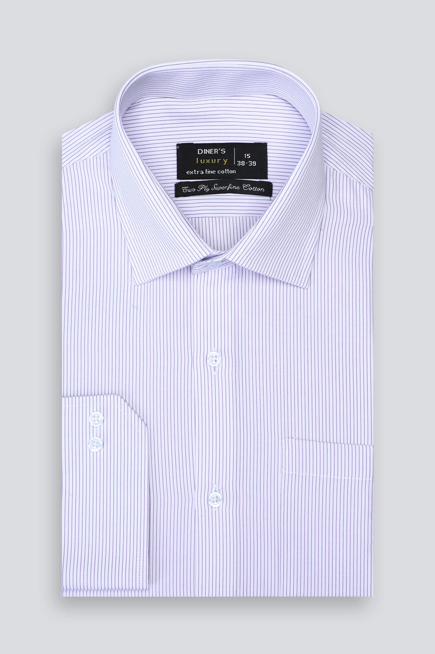 Purple Hairline Stripe Formal Shirt For Men From Diners