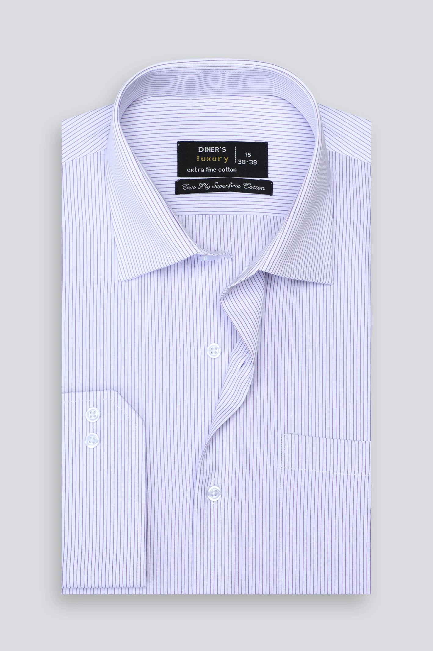 Purple Hairline Stripe Formal Shirt For Men From Diners