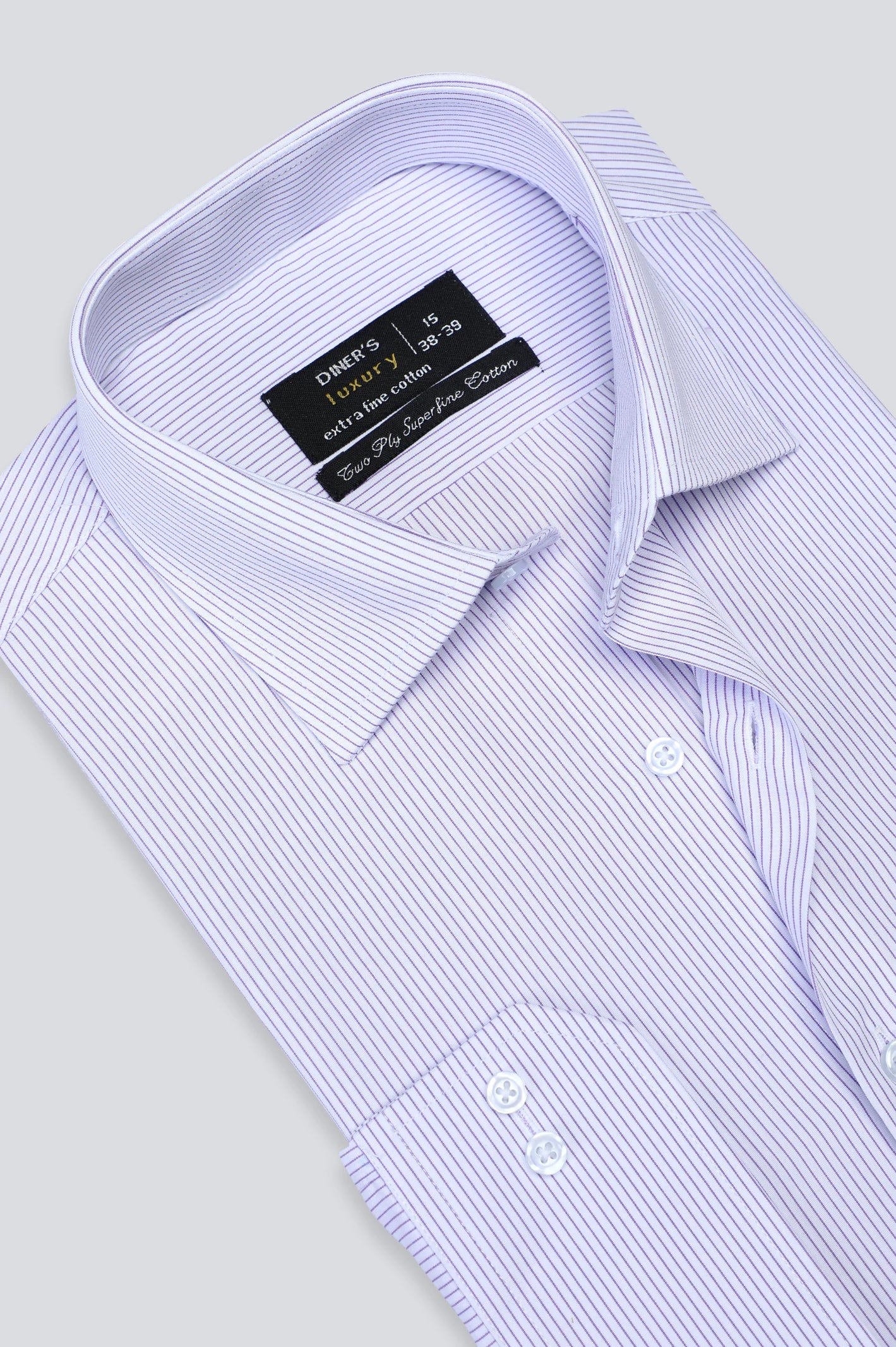 Purple Hairline Stripe Formal Shirt For Men From Diners