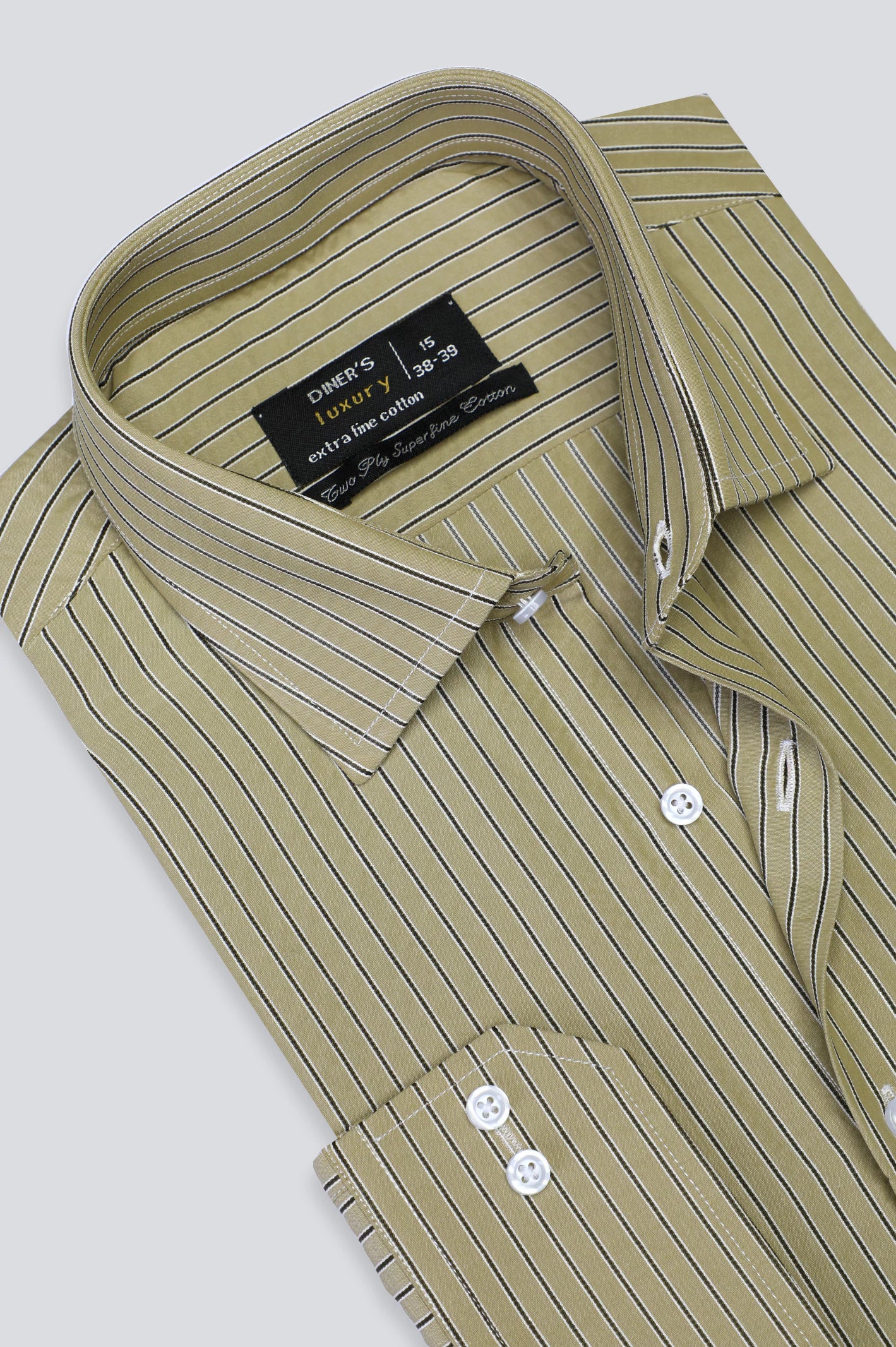 Green Stripe Formal Shirt For Men From Diners