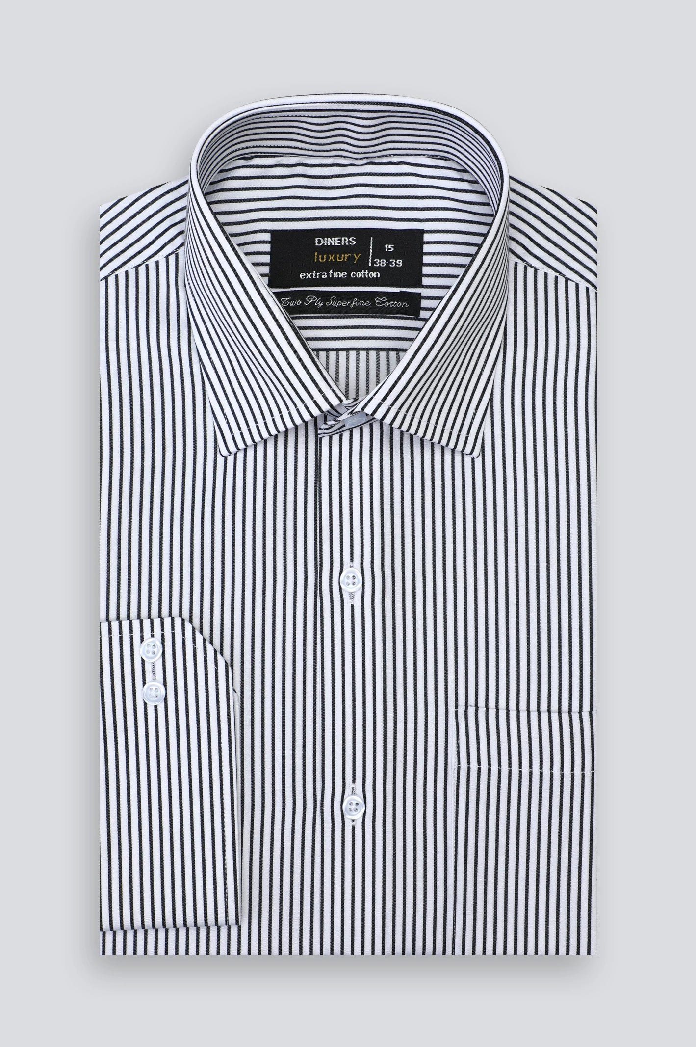 White Bengal Stripe Formal Shirt For Men From Diners