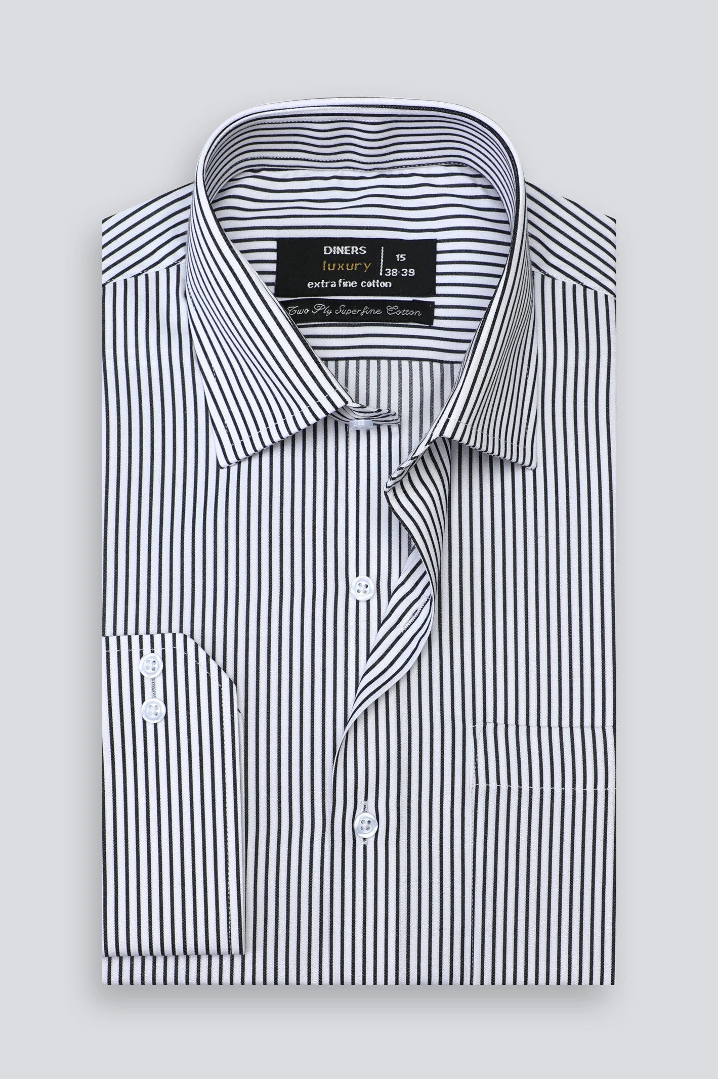 White Bengal Stripe Formal Shirt For Men From Diners