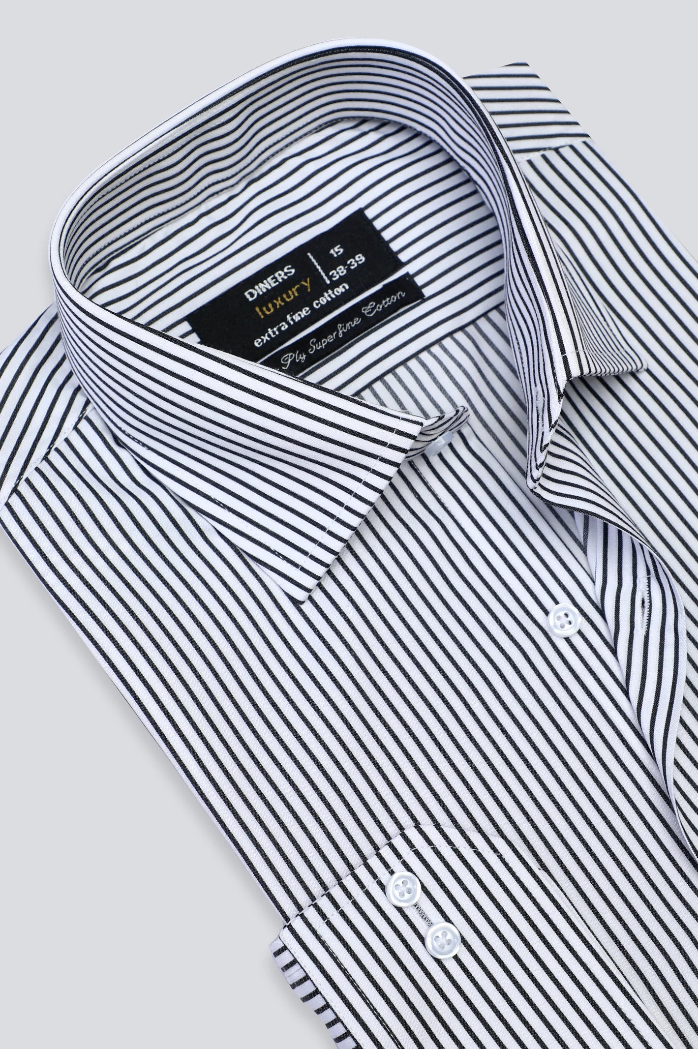 White Bengal Stripe Formal Shirt For Men From Diners