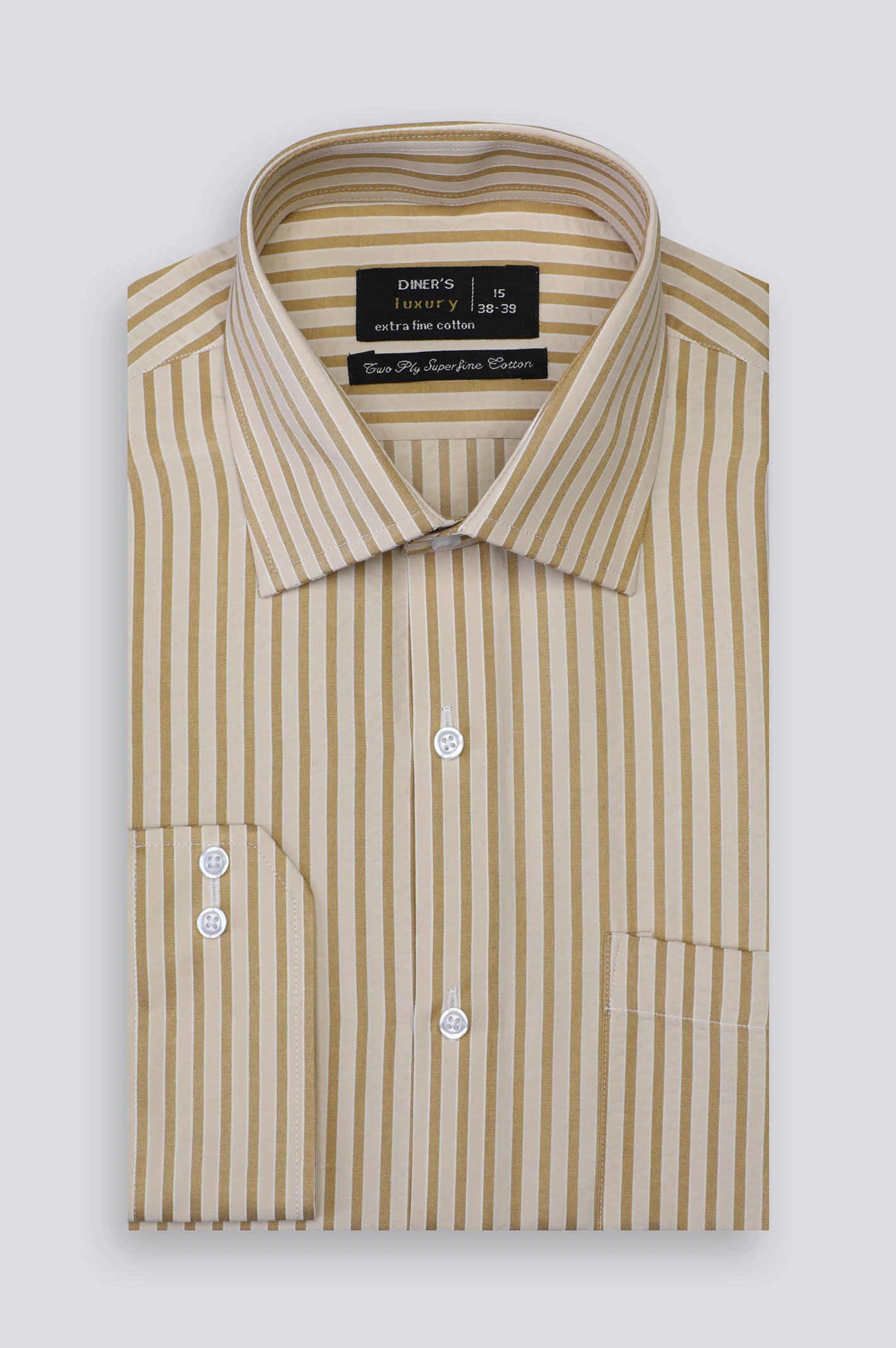 Fawn Bengal Stripe Formal Shirt For Men From Diners