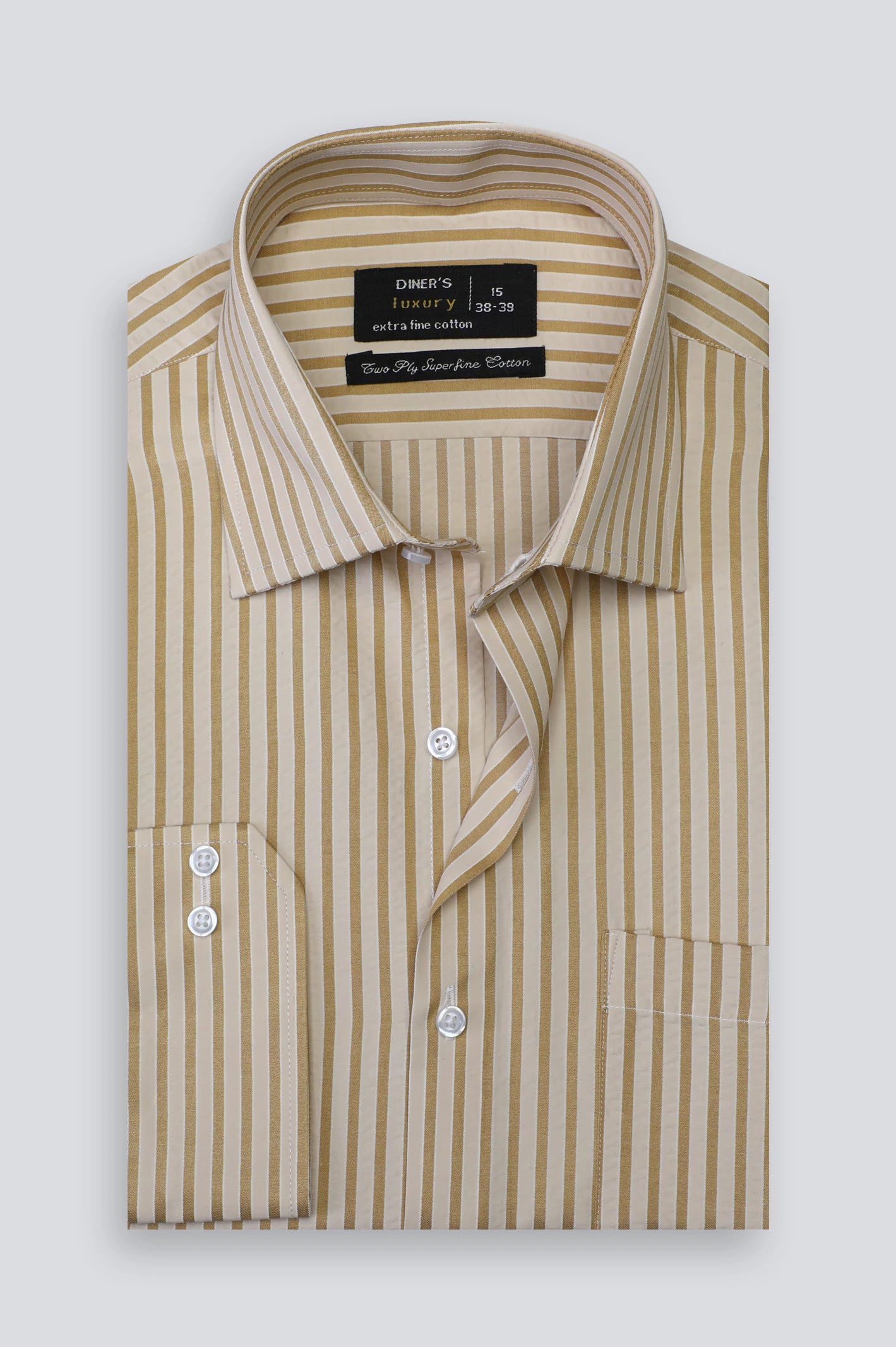 Fawn Bengal Stripe Formal Shirt For Men From Diners