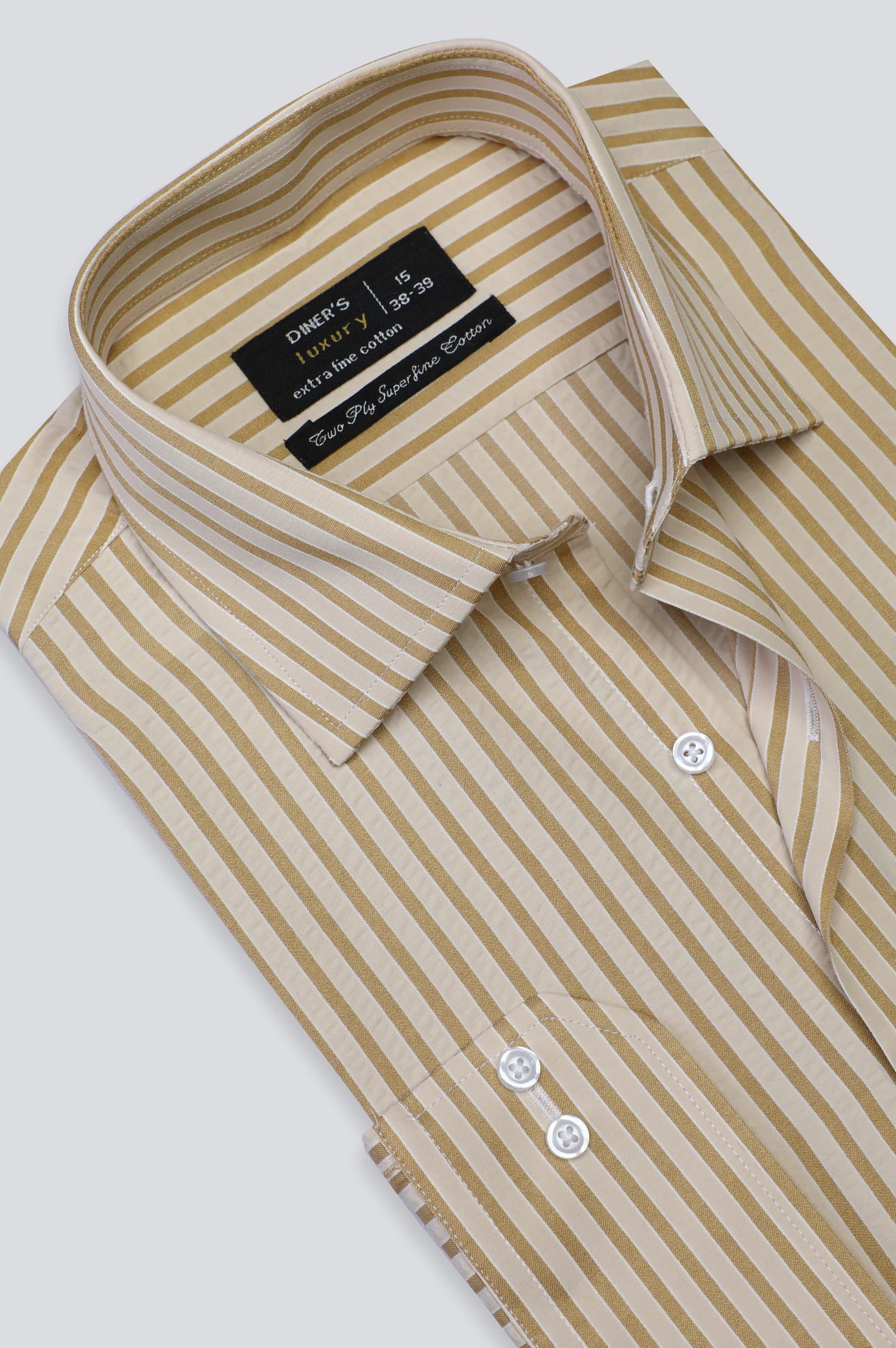 Fawn Bengal Stripe Formal Shirt For Men From Diners