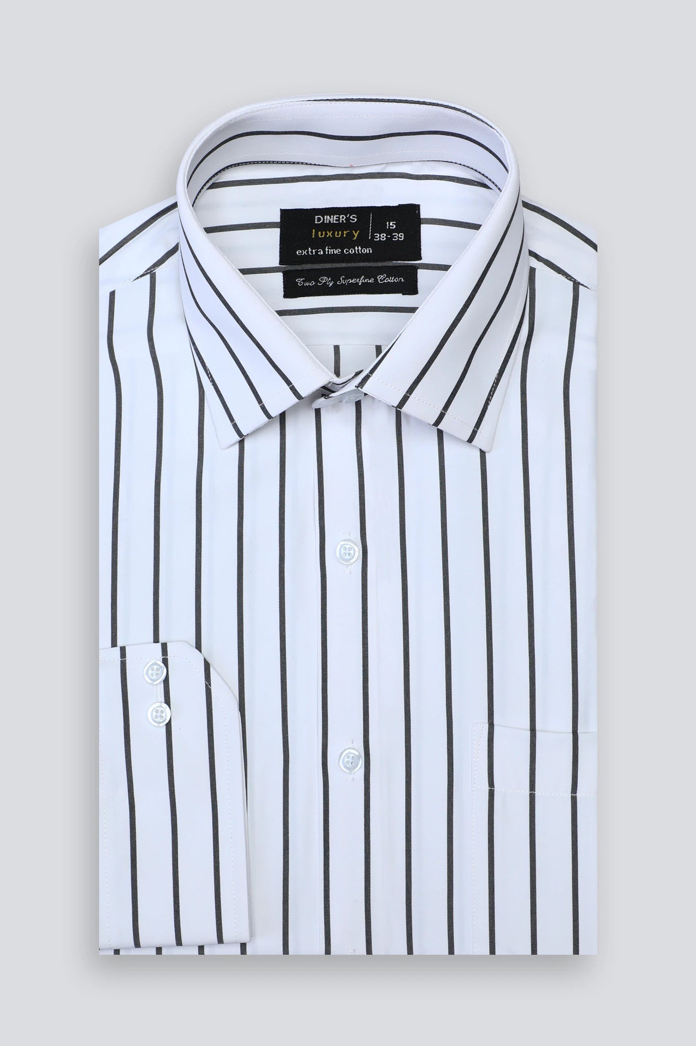 White Stripe Formal Shirt For Men From Diners