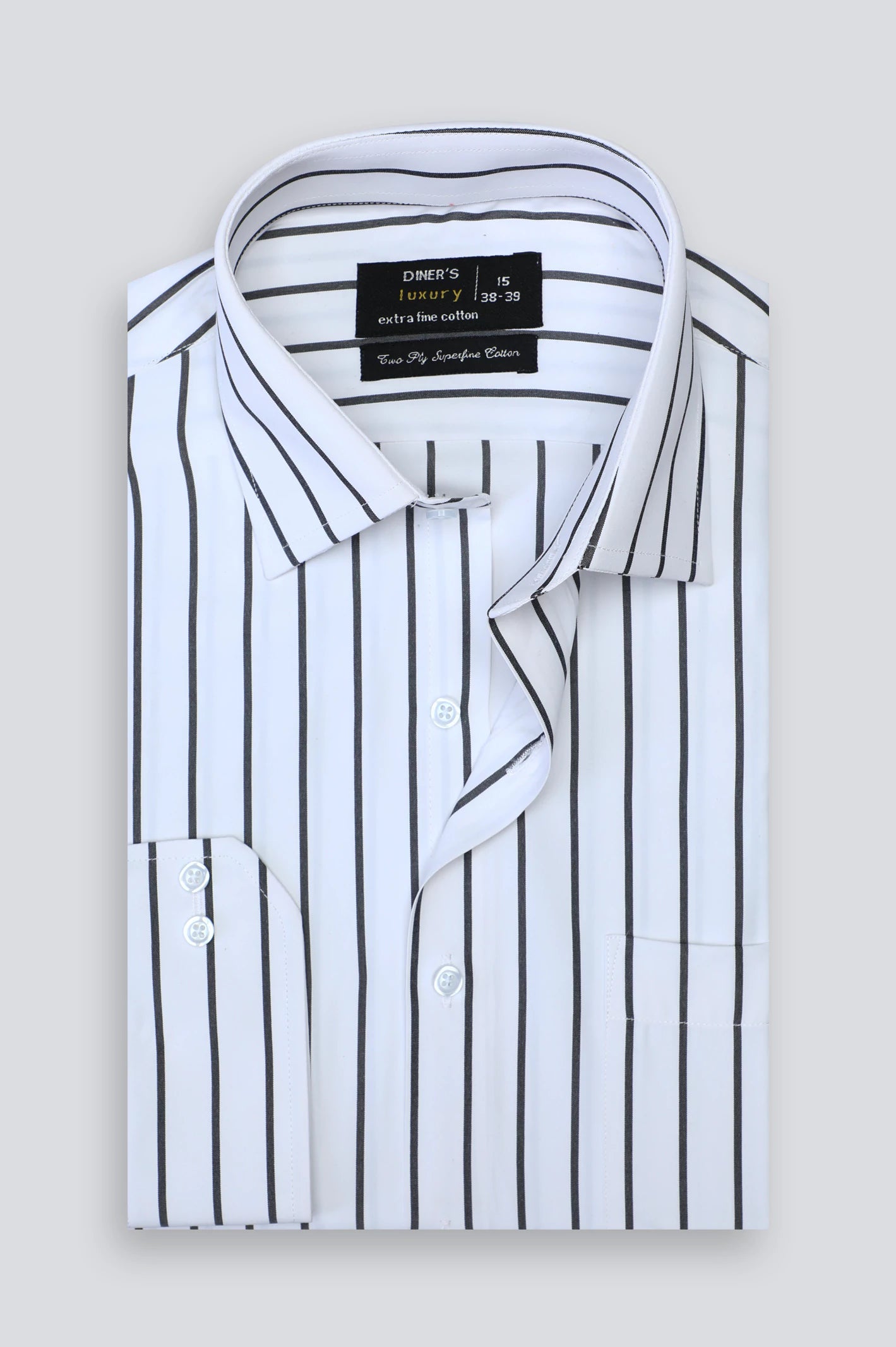 White Stripe Formal Shirt For Men From Diners